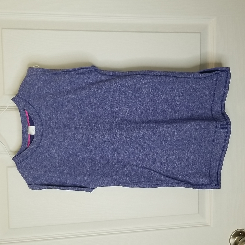 Ivivva Heathered Purple Rolled Sleeve Muscle Tank Tee, Girls 8